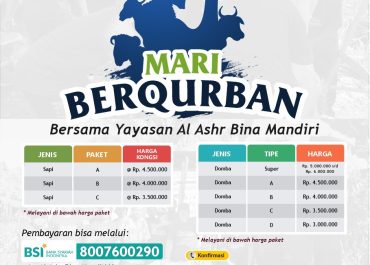 Mari Berqurban Bersama Yayasan Al Ashr Bina Mandiri